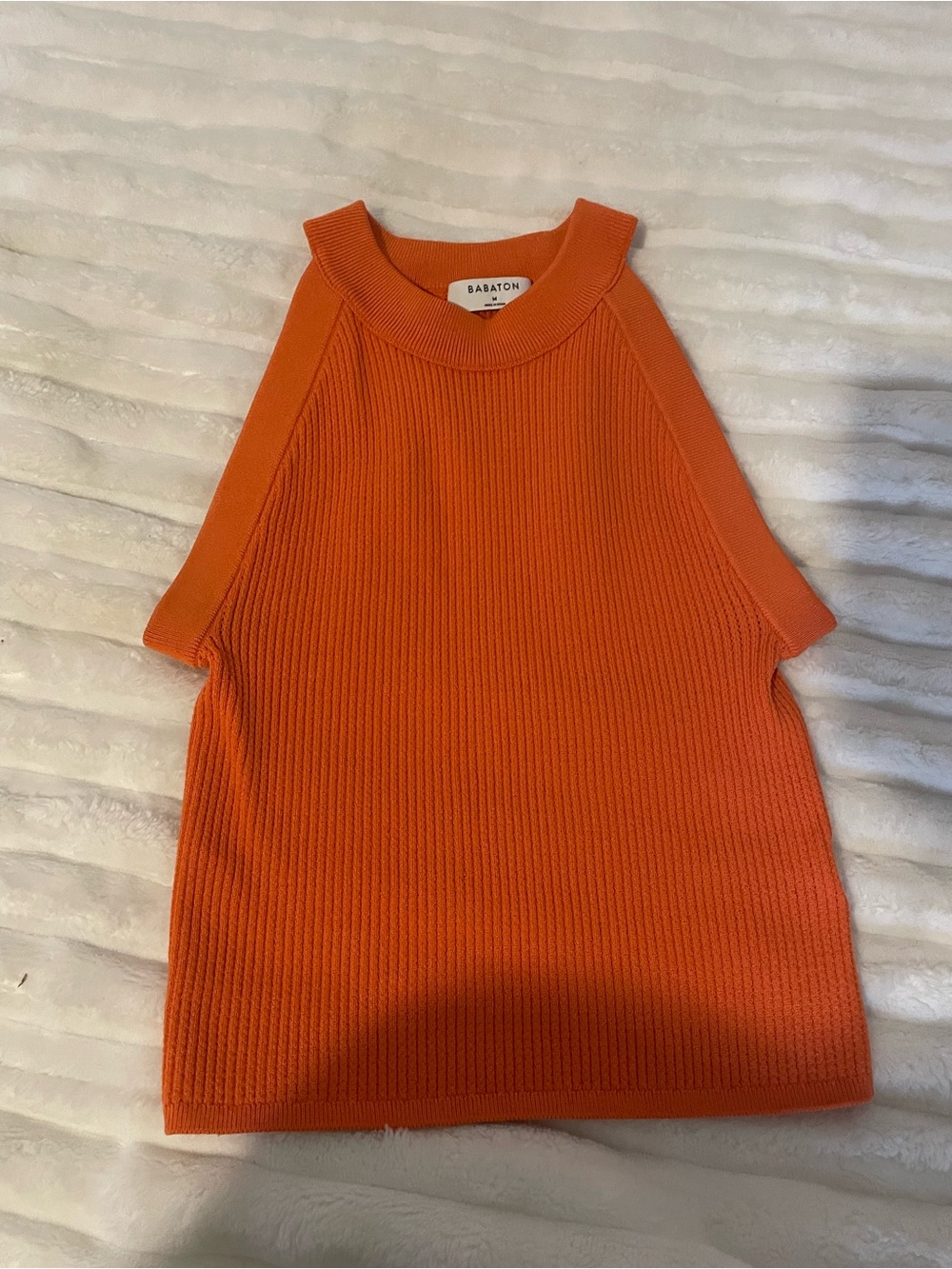 Babaton Sleeveless Ribbed Tank Top - Bright Orange - Picture 6 of 8